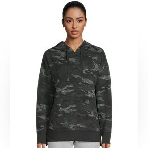 Athletic Works Women’s Soft Black Camo Hoodie Size Medium 8-10 NWT